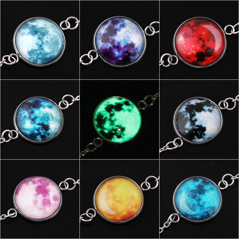 Creative Harajuku Universe Fantasy Starry Sky Time Gem Luminous Bracelet Personality Luminous Moon Bracelet Jewelry