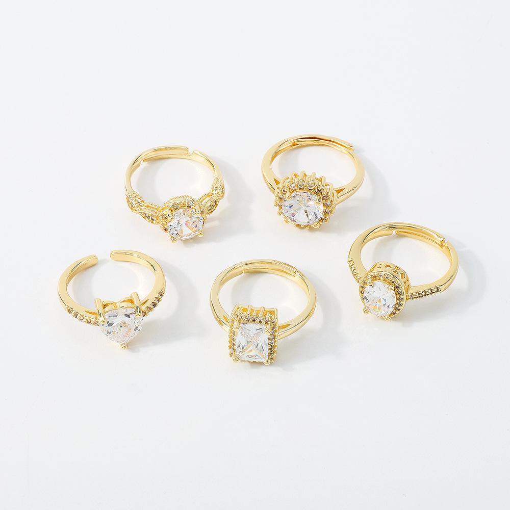 ZR133 Exaggerated Net Red Hand Decoration Copper Zircon Fashion Personality Ring Light Luxury Temperament Small Open Ring