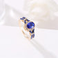 Hand Jewelry Temperament Blue Zircon Diamond Ring Classic Ladies Hand Jewelry