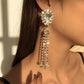 Light luxury earrings claw chain full of diamonds dinner temperament earrings exaggerated retro palace fashion earrings