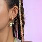 Fashion dripping oil personality small earrings set simple love bear rhinestones all-match cold earrings