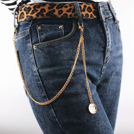 Popular hip-hop punk metal ring pants chain stage performance waist chain jeans pants chain accessories pendant