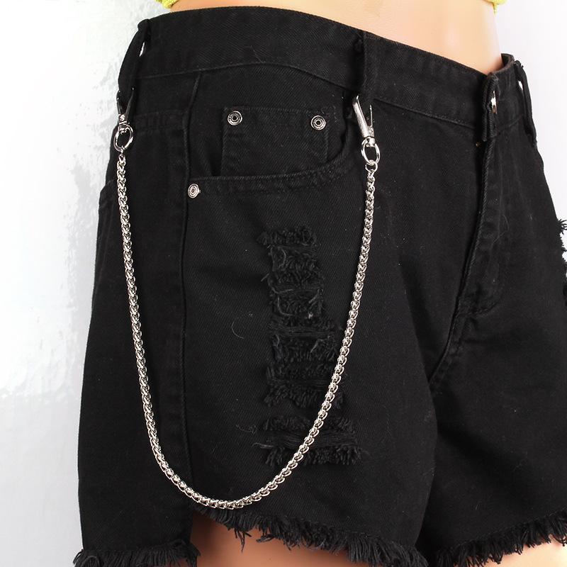 Jewelry Punk Rock Metal Paperclip Waist Decoration Retro Simple Twist Chain Keychain Pants Chain