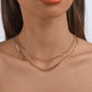 N143 Personality niche fashion hipster geometric stacked necklace micro-inlaid chain creative necklace female