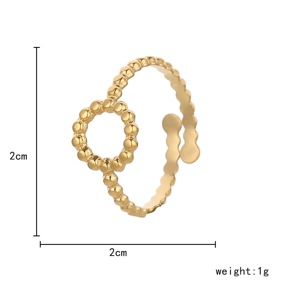 Personality adjustable stainless steel open ring simple feather leaf titanium steel ring jewelry female