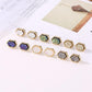 Harajuku simple geometric round frosted earrings women's dream starry sky time gems full of stars colorful earrings