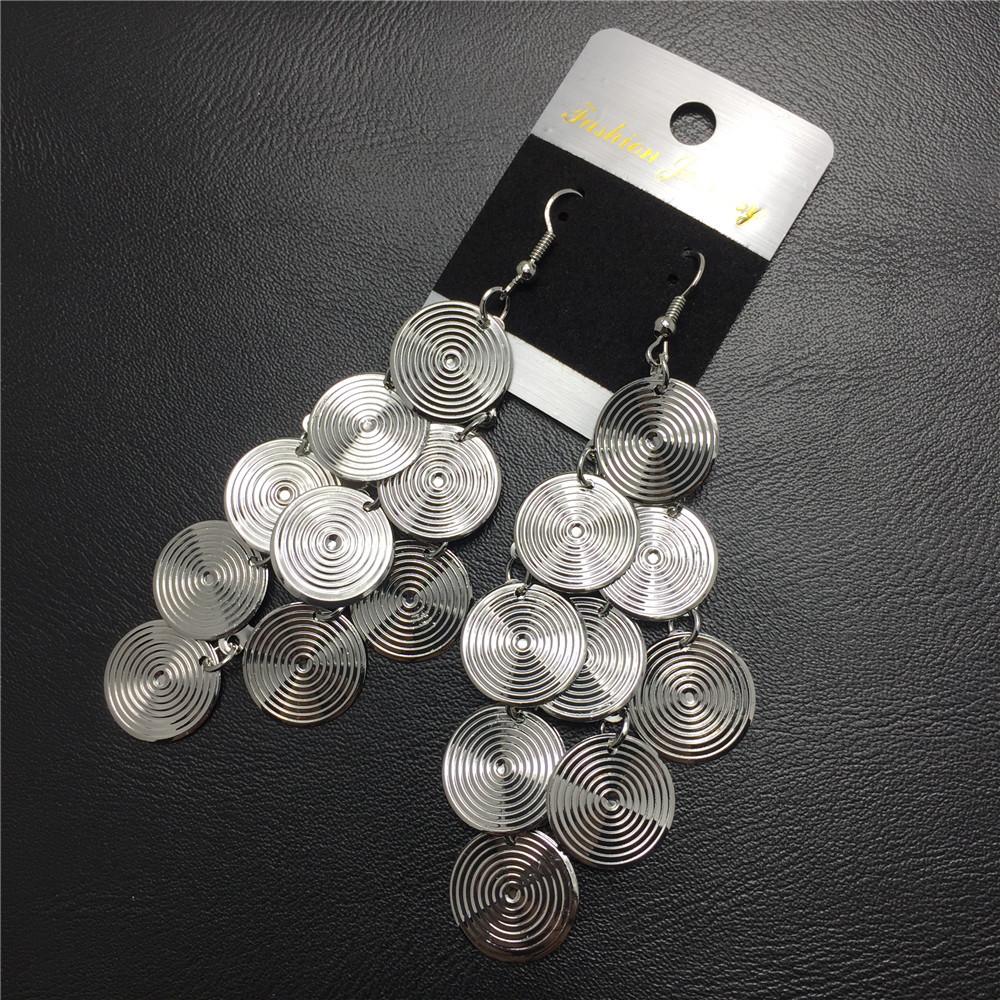 Direct Supply Fashion Retro Personality Rhombus Small Disc String Ladies Earrings Pop Earrings