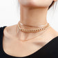 Jewelry street hip-hop trendy color stitching simple necklace female exaggerated multi-layer geometric chain necklace