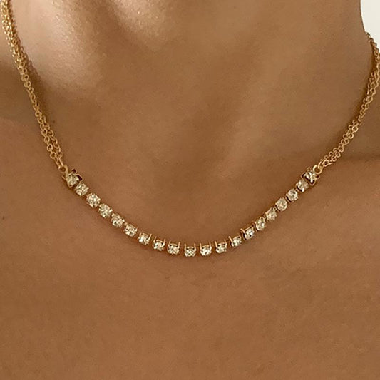 Jewelry Cold Diamond Chain Necklace Temperament Simple Geometric Claw Chain Diamond Necklace Women