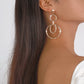 E191 Atmospheric hollow double-layer earrings micro-inlaid personality trendy fashion earrings metal circle earrings