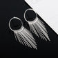 Circle multi-layer long and short tassel stud earrings retro fashion earrings