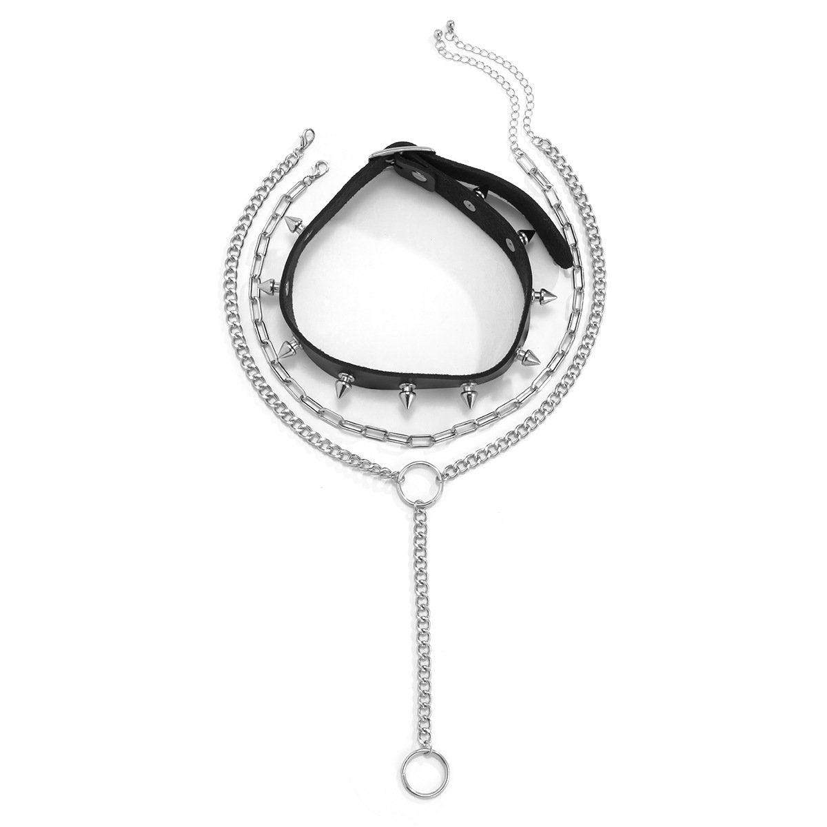 Jewelry Sexy Dark Rivet Necklace Necklace Fashion Geometric Metal Chain Spice Girl Necklace