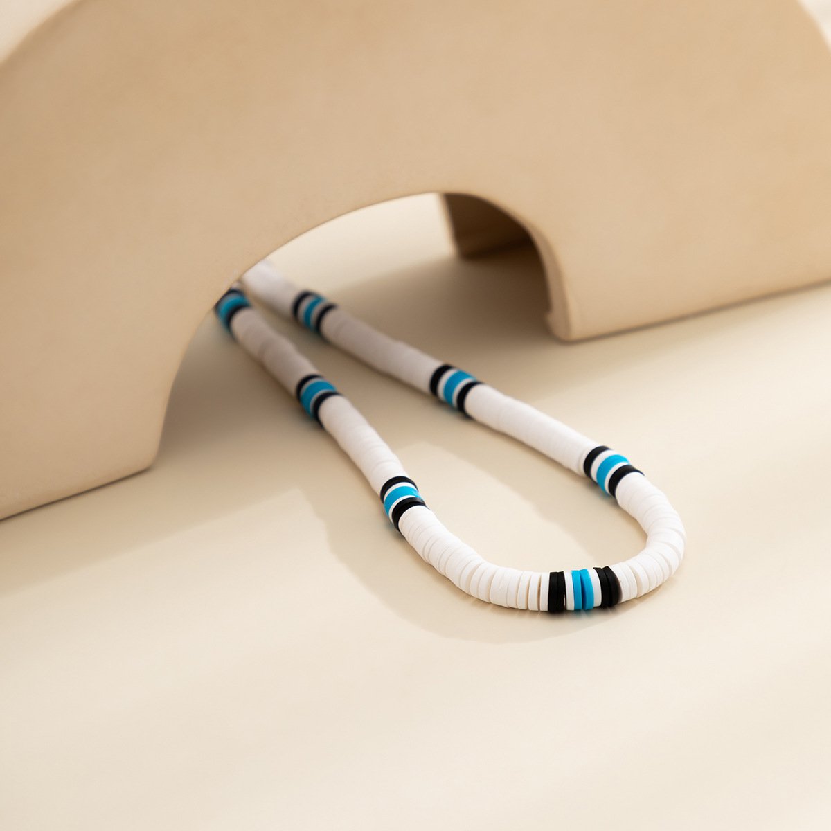 Jewelry Ethnic Color Soft Pottery Single Layer Necklace Female Simple Creative Handmade Geometric Necklace