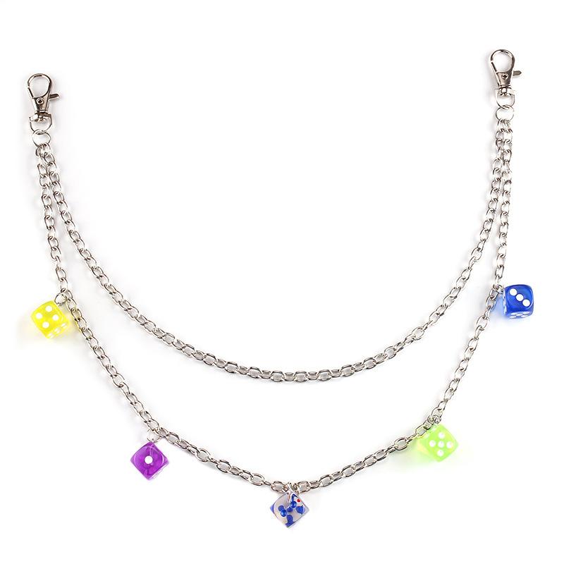 Jewelry ins transparent acrylic dice dice pendant pendant waist chain female