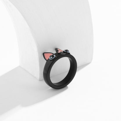 Ornament simple and cute macaron color animal tail ring ring female cold acrylic ring