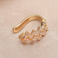 Ins same paragraph diamond ear clip retro wavy line without pierced earrings temperament net red metal copper earrings