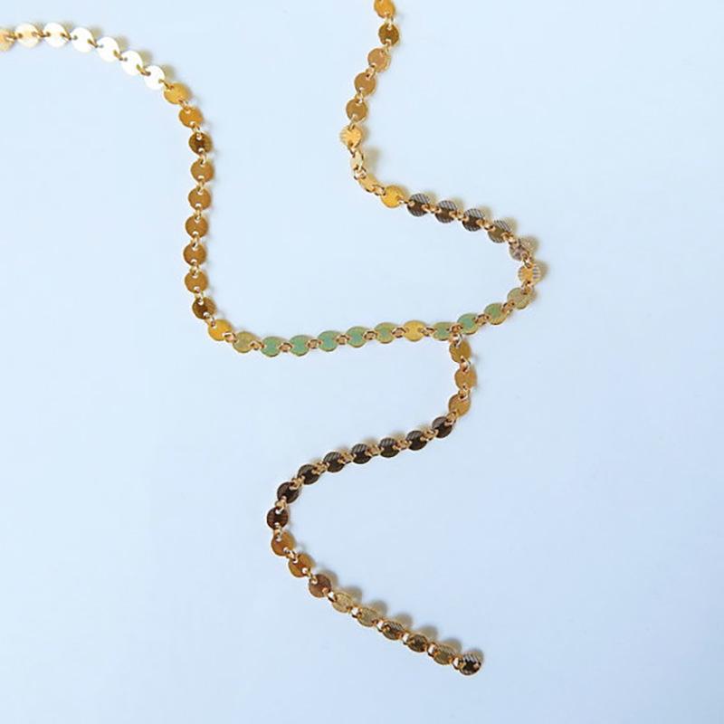 Ladies Simple Handmade Chain Disc Necklace Support Mixed Batch