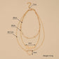 Fashionable English letter Peace peach heart pendant necklace multi-layer chain collarbone necklace accessories