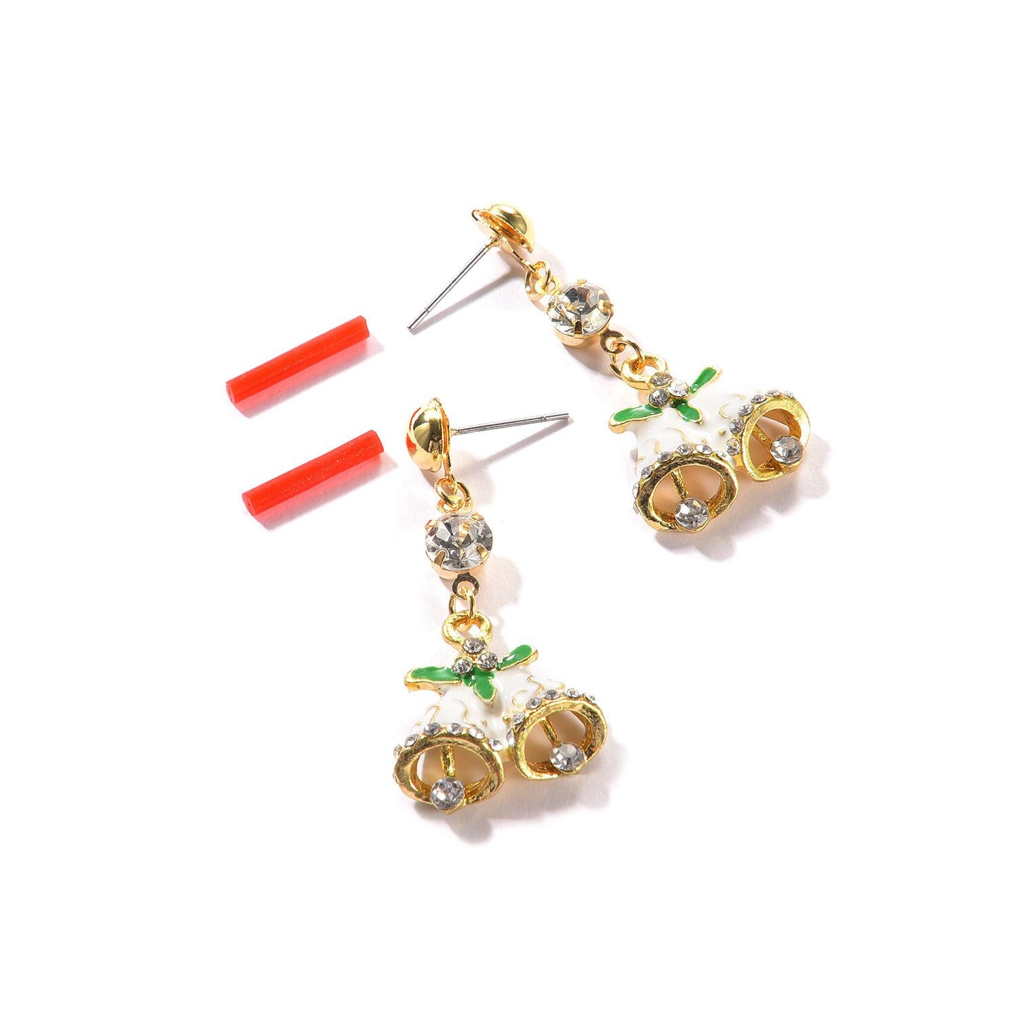 Jewelry Christmas Bell Shape Rhinestone Stud Earrings Fashion Ladies Christmas Gift Earrings Earrings