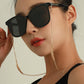 Ornament simple symmetrical alloy metal feather glasses chain versatile multi-use non-slip anti-lost lanyard
