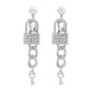 E1366 jewelry niche lock key micro-inlaid temperament earrings exaggerated chain love earrings female