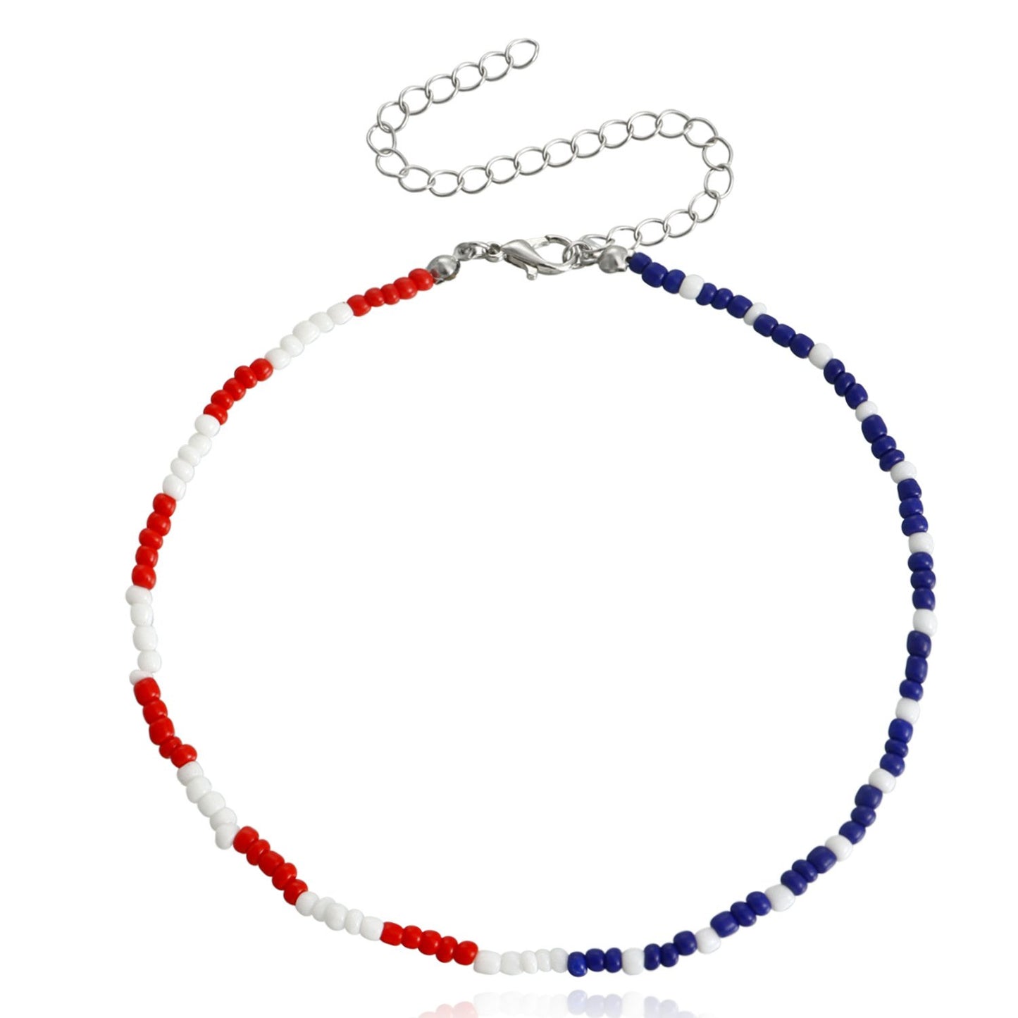Jewelry simple fashion red blue white necklace female necklace personality all-match cold design sense necklace