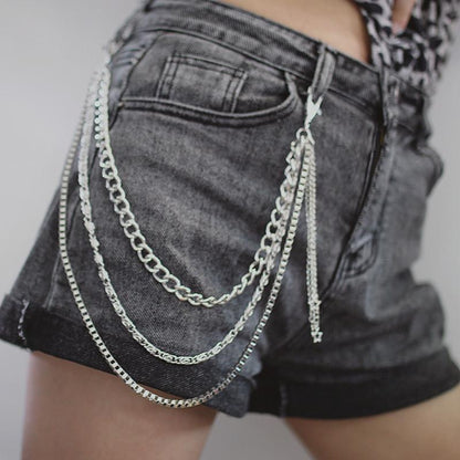 Five-pointed star personality chain waist chain punk hip-hop shake metal pants chain bar clothing chain hip-hop jeans chain