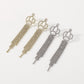 E1596 Temperament Elegant Net Red Earrings Claw Chain Rhinestone Tassel Crown Dinner Party Earrings Female