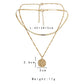 Jewelry Fashion Double Flat Snake Chain Ladies Clavicle Chain ISN Popular Retro Coin Pendant Necklace