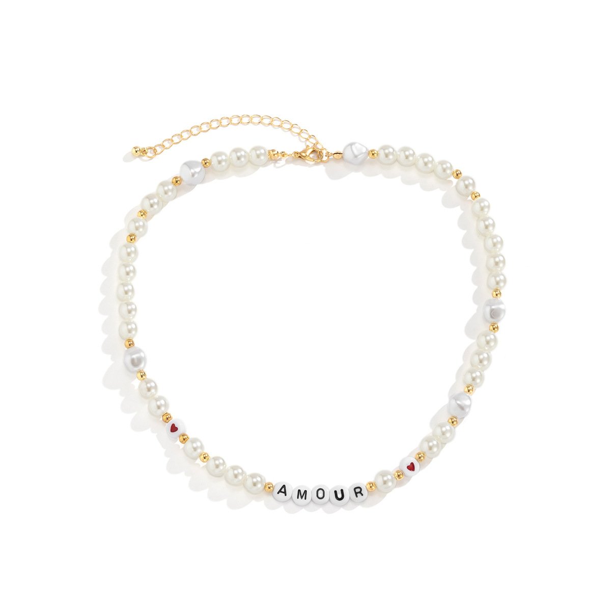 Jewelry Holiday Beaded Alphabet Necklace Women Bohemian Colorful Acrylic Single Layer Necklace