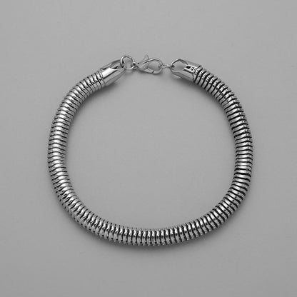 Fashion Party Hip Hop Simple Round Mesh Chain Bracelet Plain Chain Men's Jewelry