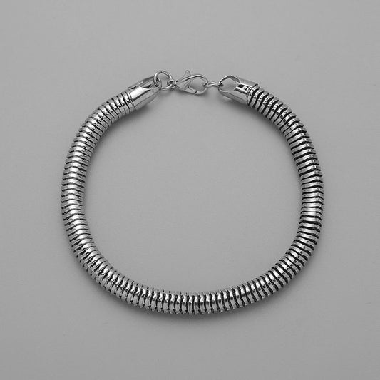 Fashion Party Hip Hop Simple Round Mesh Chain Bracelet Plain Chain Men's Jewelry