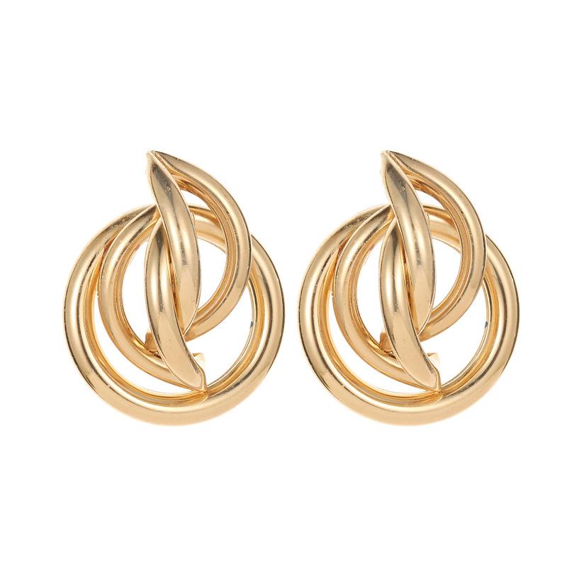 Irregular Geometric Earrings Circle Folding Three-dimensional Stud Earrings Chic Earrings
