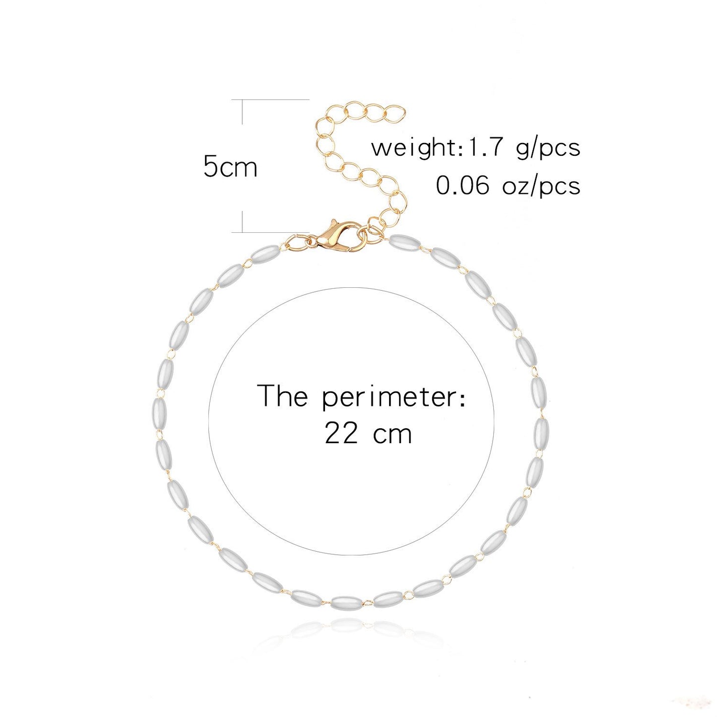 Accessories Fashion Personality Thin Chain Foot Decoration Pearl Beach Simple Creative Female Alloy Anklet