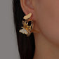 Girls ins jewelry exaggerated metal diamond butterfly C-shaped earrings