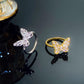 Ins super fairy zircon butterfly open ring female fashion light luxury wheat ear index finger ring simple star ring