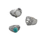Fashion retro trend personality men's alloy exaggerated lion turquoise peacock feather ring set