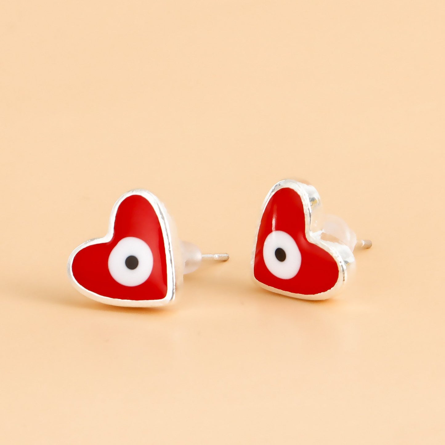 Jewelry mini heart-shaped devil's eye earrings earrings earrings high-end niche earrings