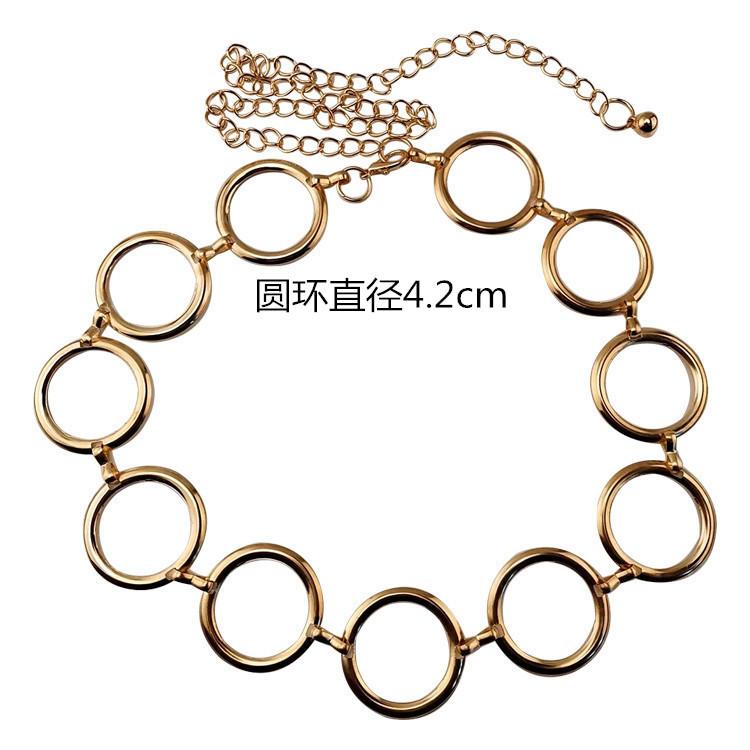 Jewelry exaggerated temperament chain circle eight-character mouth waist chain hollow multi-element waist chain female
