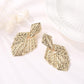 Jewelry Irregular Metal Texture Frosted Leaf Earrings Personalized Wheat Ear Pattern Earrings