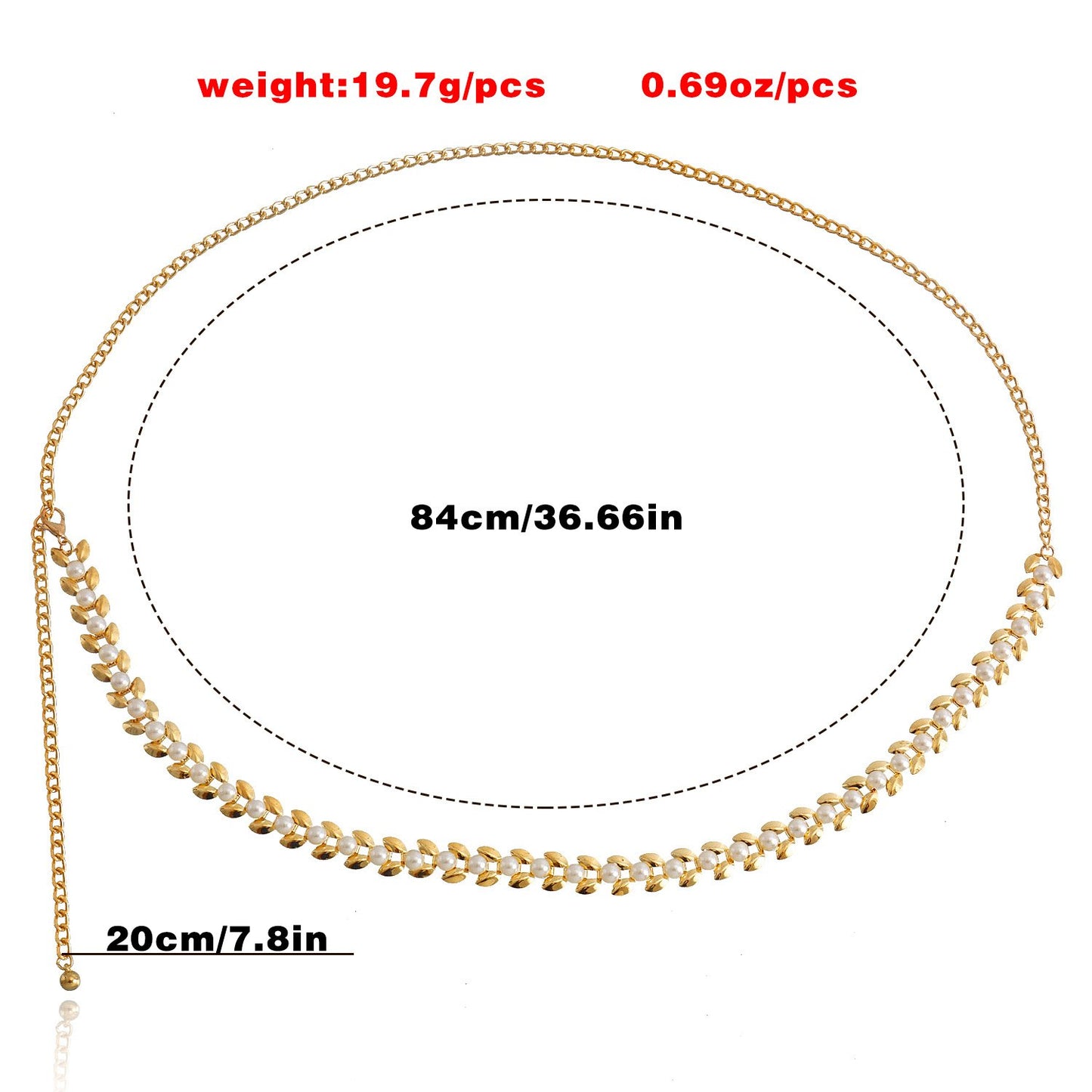 Jewelry creative design Xiaoxiang pearl waist chain women's high-end fashion metal body chain