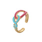 Geometric and elegant women's stainless steel fashion opening knotted rope adjustable ring