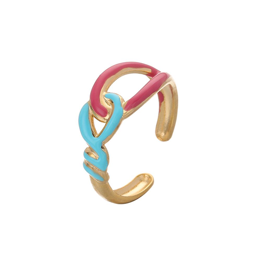 Geometric and elegant women's stainless steel fashion opening knotted rope adjustable ring