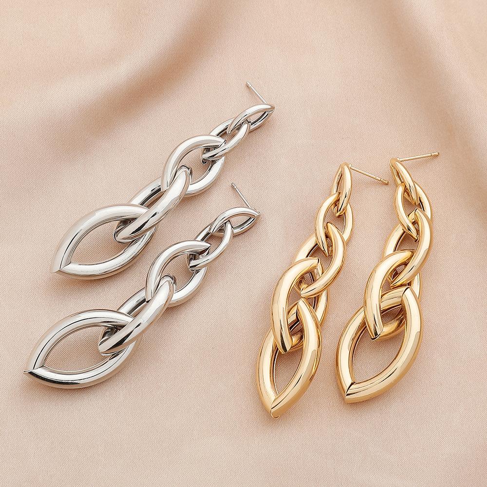 Punk Long Hollow Metal Geometric Earrings Personality Creative Temperament Fashion Trend Earrings