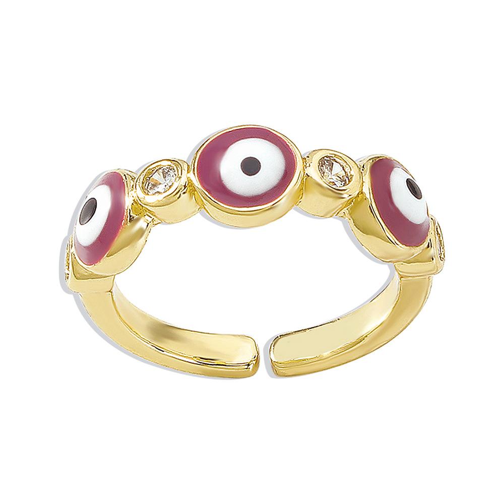 ZR89 Color Drop Oil Zircon Ring Personality Simple and Cute Hand Decoration Fashion Eye Opening Ring