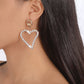 E1634 Fashion asymmetric full diamond earrings femininity age reduction hollow peach heart simple net red earrings
