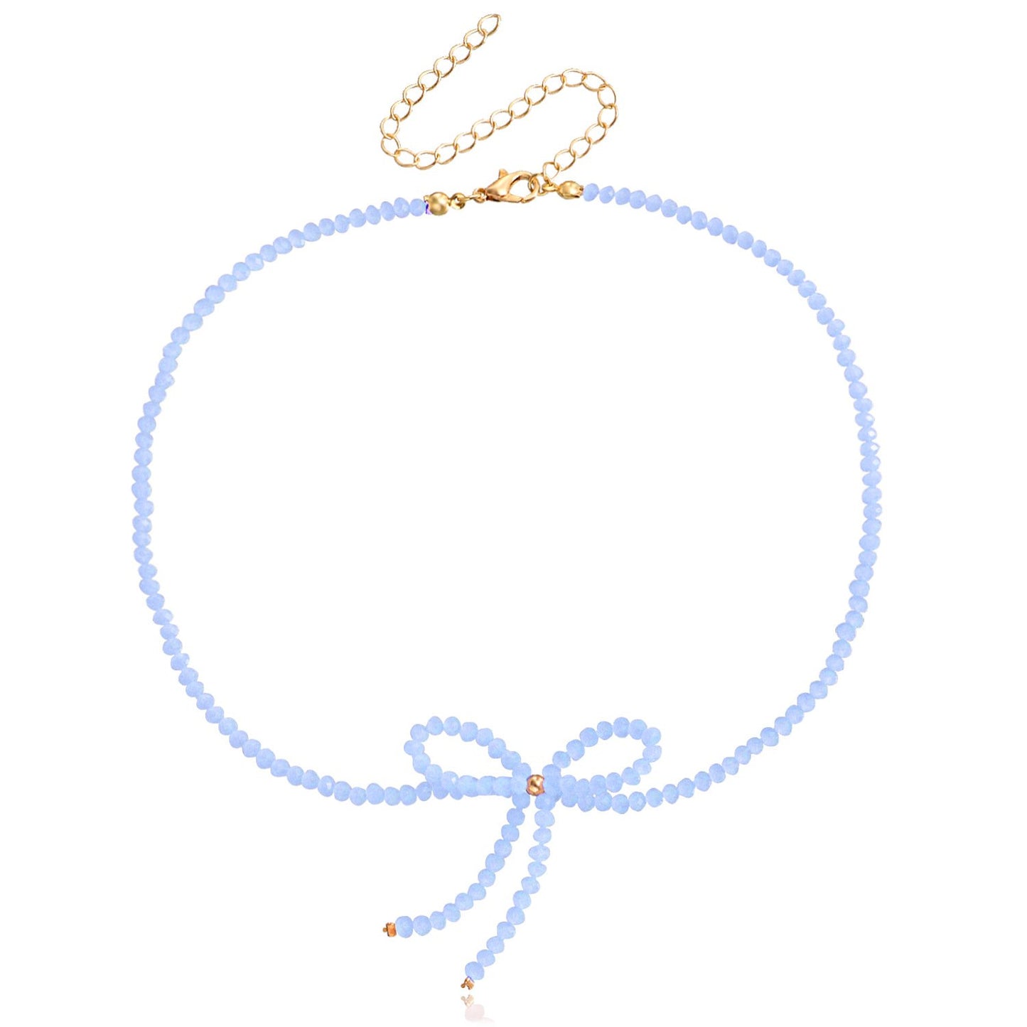 Jewelry super fairy temperament sweet ins retro personality crystal bow necklace female choker necklace