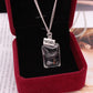 Jewelry Fashion Trendy Long Square Crystal Pendant Wishing Dandelion Necklace