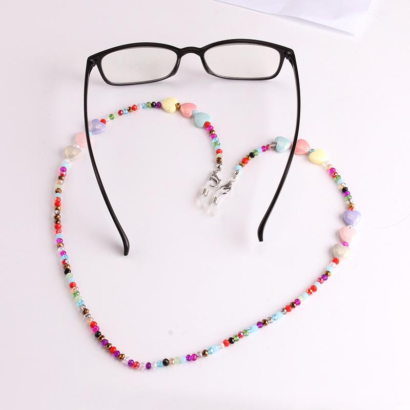 Glasses chain mask hanging chain peach heart imitation pearl trend jewelry decoration non-slip chain