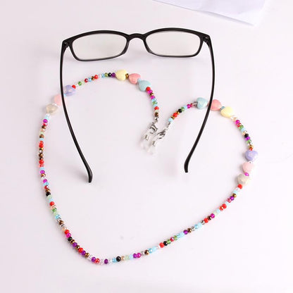 Glasses chain mask hanging chain peach heart imitation pearl trend jewelry decoration non-slip chain
